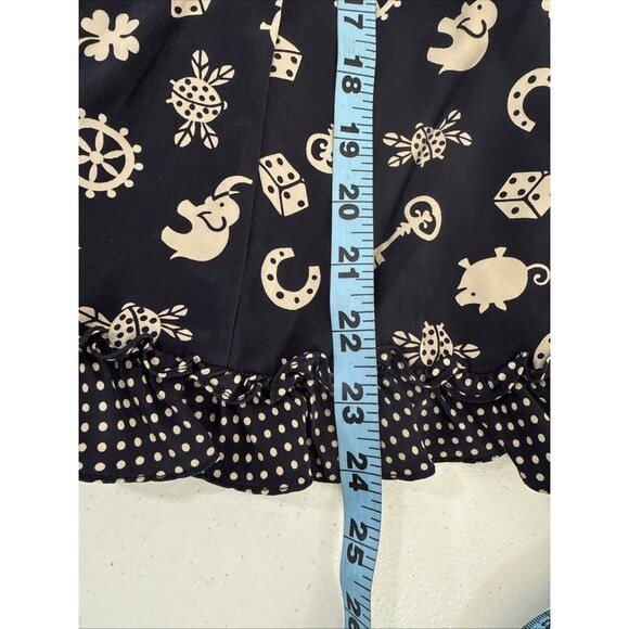 Nanette Lepore Top Women 8 Silk Navy Babydoll Fairycore Grunge 90s Y2K - Picture 6 of 10